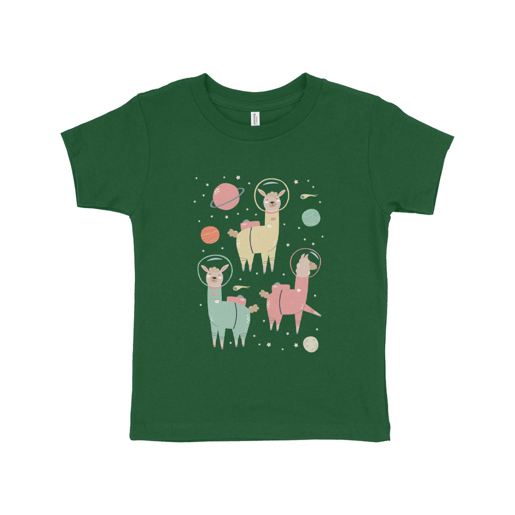 Astronaut Llamas Toddler Jersey T-Shirt