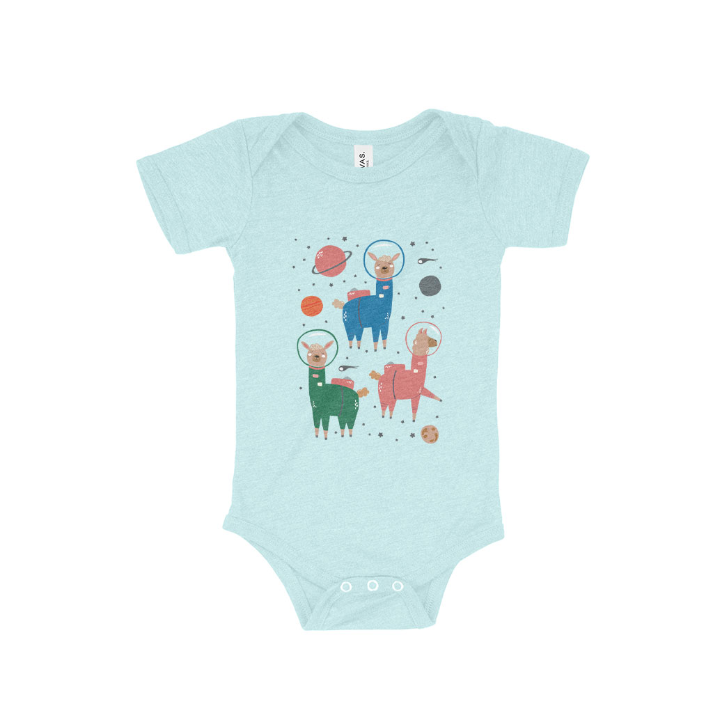 Astronaut Llamas Baby Triblend One-Piece