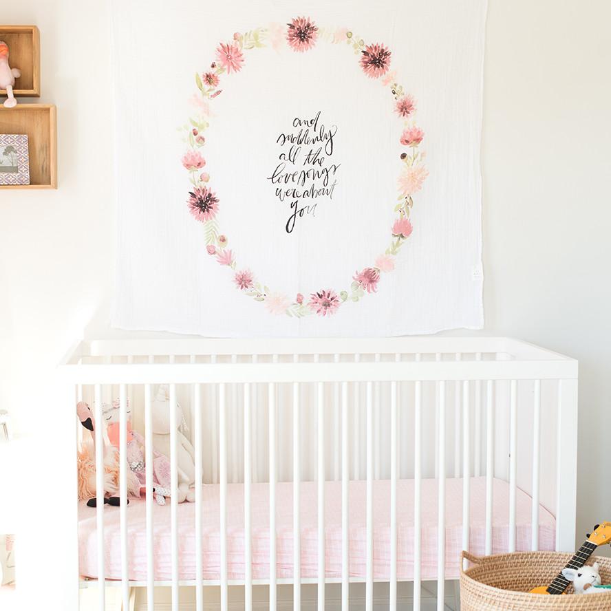 Dahlia Blooms - Organic Swaddle Blanket