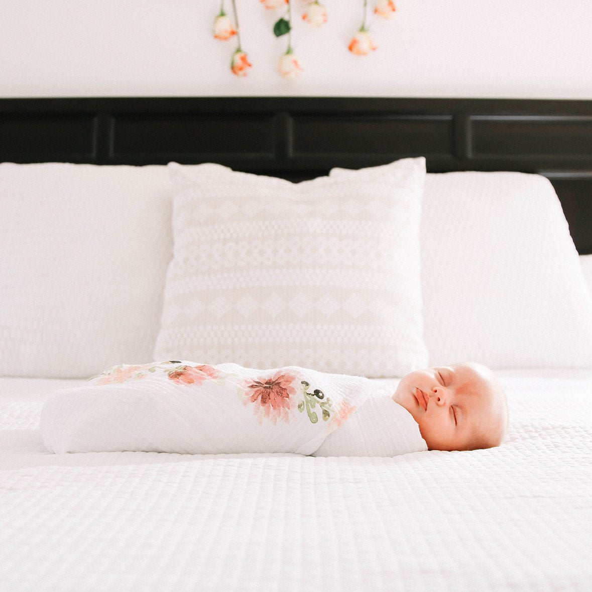 Dahlia Blooms - Organic Swaddle Blanket