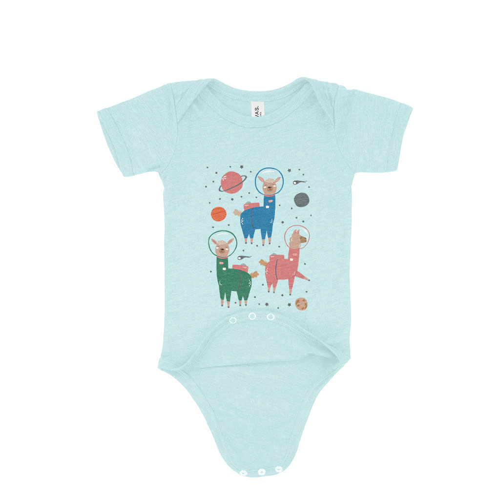 Astronaut Llamas Baby Triblend One-Piece
