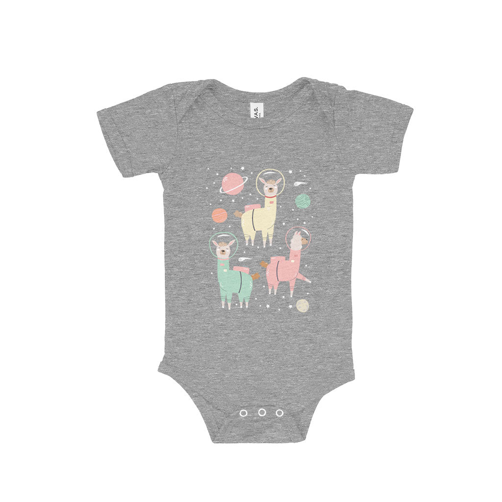 Astronaut Llamas Baby Triblend One-Piece