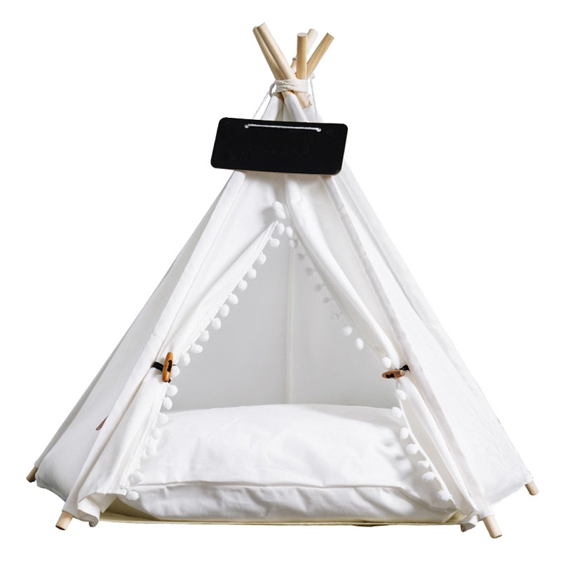 teepee tent for pets Pet Tent House Dog Bed Portable Removable Washable Teepee Puppy Cat In – BeeCourtLife