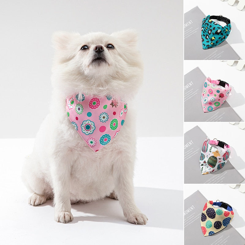 Dog Bandana Large Pet Scarf Pet Cotton Plaid Washable Bow Ties Collar Cat Dog Scarf Large Dog Accessories Kerchief Adjustable