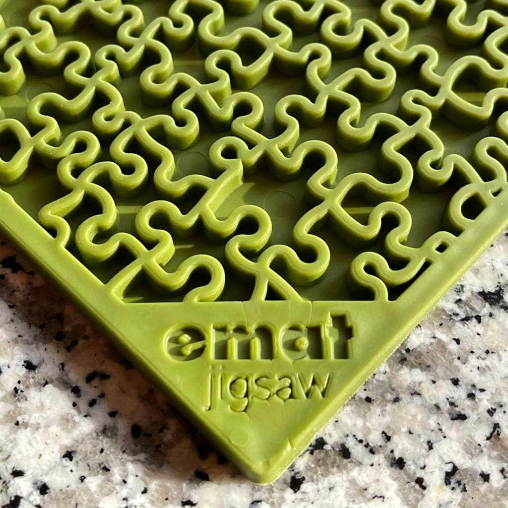 Jigsaw Design Emat Enrichment Licking Mat - Green