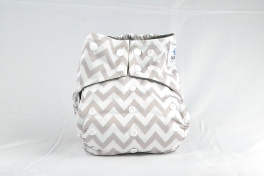 Earthlie Cloth Diaper - Grey Chevron