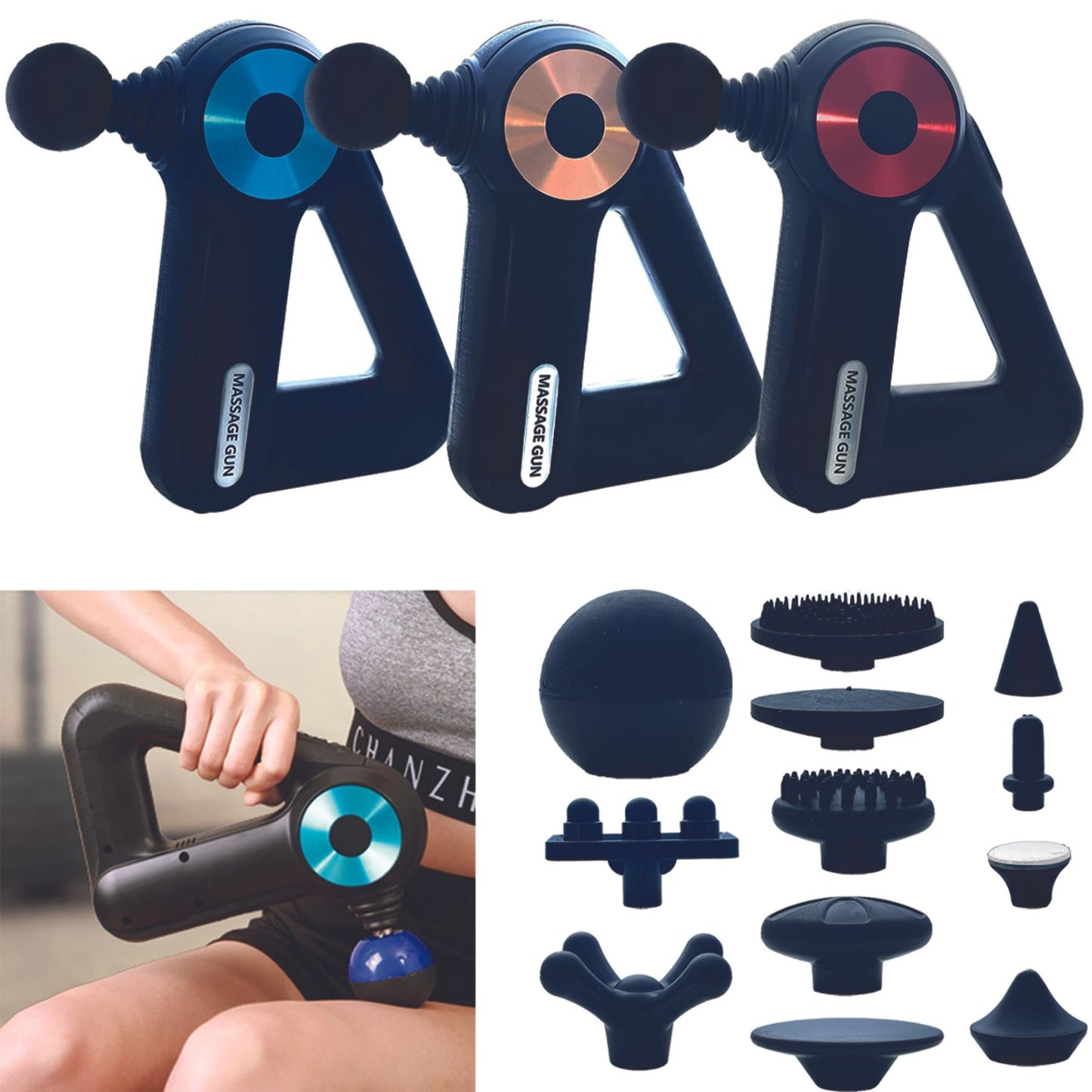 6 Speed Massage Gun With 12 Attachments And 4 Massage Modes